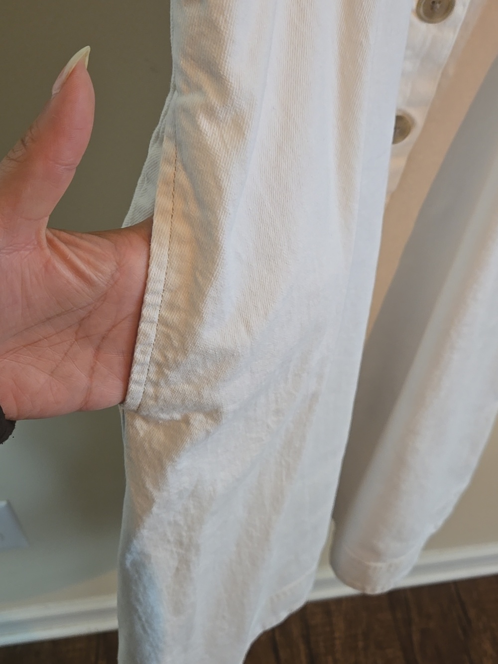 Universal Thread White Denim Dress Button Front Cottagecore Summer Large - Picture 6 of 10